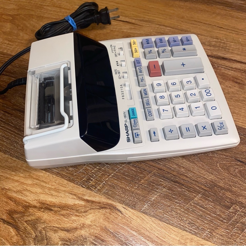 Sharp EL-1801V Ink Printing Calculator Fluorescent Display Power Cord Portable - Picture 5 of 8